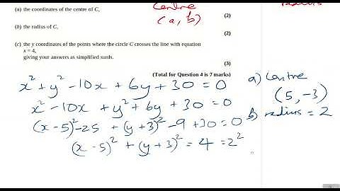 Pearson-Edexcel GCSE to A-level Transition Circles Exam Questions Q4