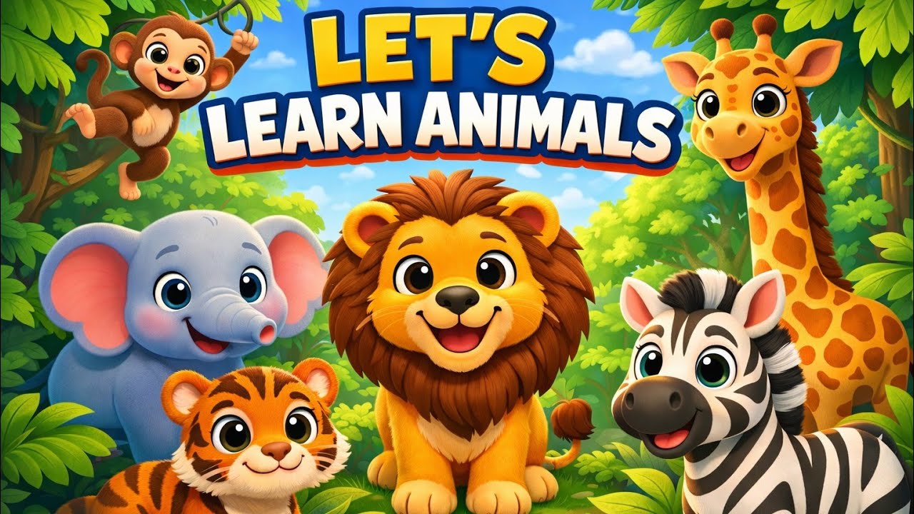 Learn Animals for Kids 🦁🐘 Jungle Animals Names | Fun Learning Video