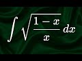 Integral of √((1 − x) / x) Step by Step | Simple Calculus Explanation