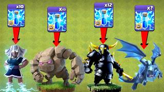 How many Max Lightning Spells are needed to kill Every 1 Max Troop? - Clash of Clans