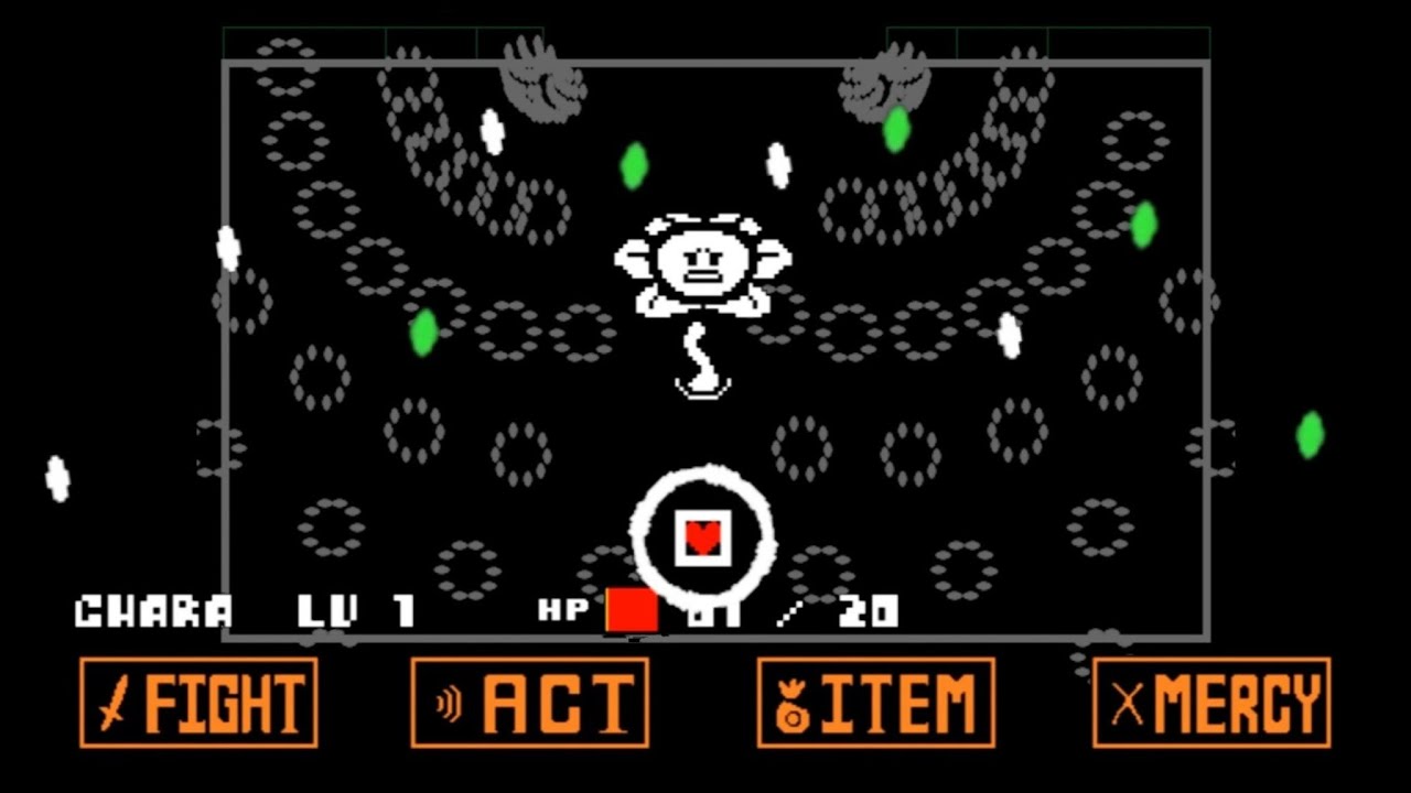[언더테일 팬게임]언더테일 불살루트 플라위 Undertale - True Pacifist Flowey Fight (Saving ...