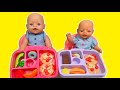 Baby Born Dolls Packing Lunchbox and Feeding and changing baby dolls