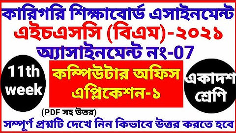 HSC BM 11th week Computer Office Application Assignment | 1st year | Class 11 |  question analysis