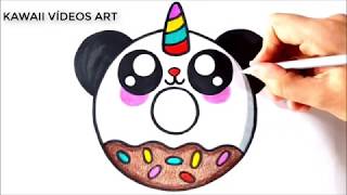 DONUT FOFO Como desenhar Donut Panda Unicórnio Kawaii ❤ Desenhos