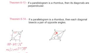 Geometry 6.4 Properties of Rhombuses, Rectangles, and Squares