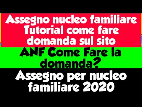 ANF ​​Datang Fare domanda sul sito | Assegno familiare Nucleo | tutorial