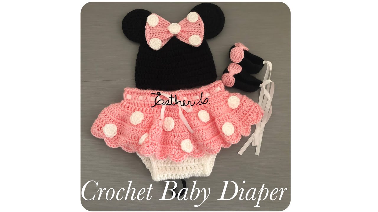 1 parte 🌈🥰❤disfraz de minnie mouse a crochet para bebe de 0-3 meses  🌈🥰❤️ 