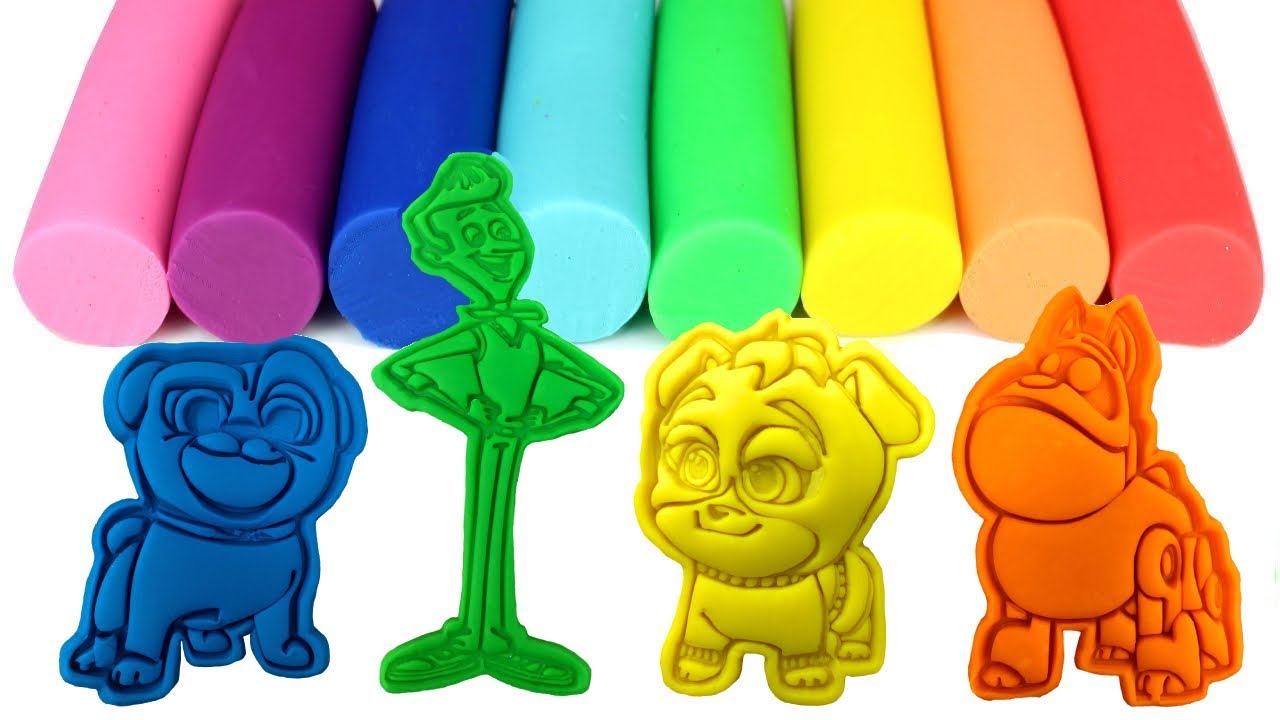 Puppy Dog Pals Characters Making with Play-Doh Can Heads and Surprise Toys