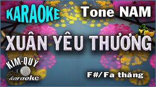 KARAOKE Xuân Yêu thương - DISCO Vui nhộn - Tone NAM ( F#/Fa Thăng ) KIMQUY Karaoke