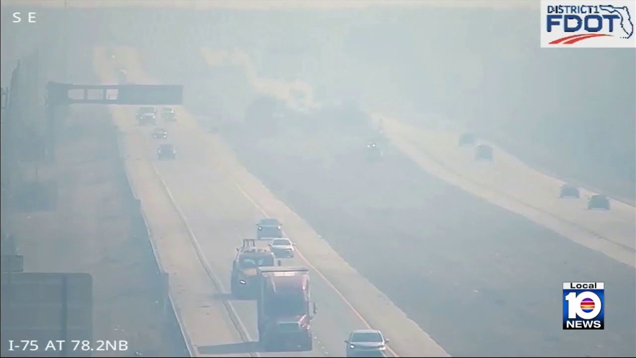 Brush fire causes smoky conditions on Alligator Alley