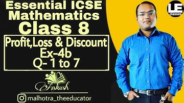 Profit loss and discount Class 8 maths Ex-4b | Essential ICSE Mathematics for class 8 | A Das Gupta
