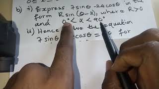 Trigonometric Equations and Expressions (2024 Additional math P2 Question 6)