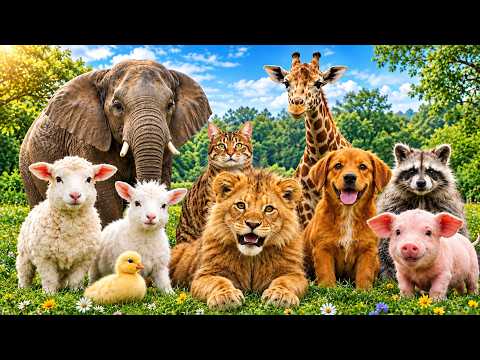Animal sound for kids 🦒🐧🐱 Cute Animal Sound Learn Wild and Farm Animals