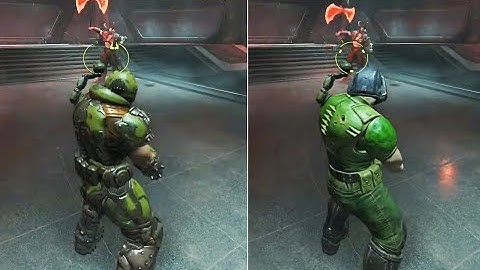 Doomslayer/Doomguy vs Marauder Boss Fight -Third Person Comparison