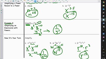 Algebra 1 - Lesson 7.4 More Multiplication Properties of Exponents