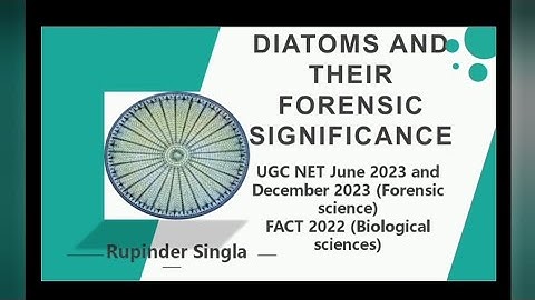 Diatoms and Their Forensic Significance: UGC NET Forensic Science June 2024
