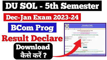 DU SOL 5th semester Bcom Prog Result Declare | sol 1st / 3rd / 5th semester result
