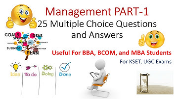 Management Quiz Part-1, Multiple choice questions, and Answers