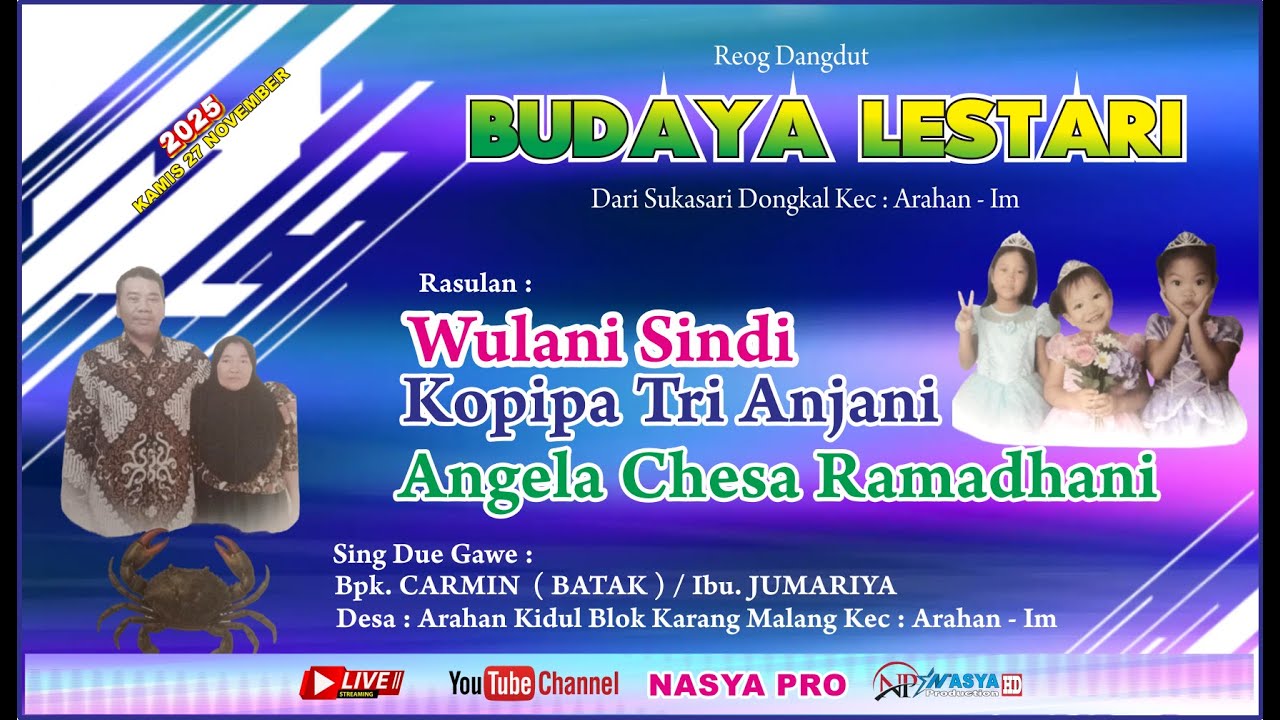 🔴 LIVE - REOG DANGDUT ( BUDAYA LESTARI ) - Hajatnya Bpk. Carmin  / Ibu. Jumariya - Arahan Kidul 2025