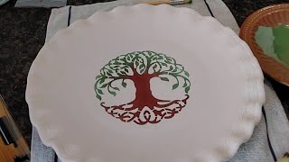 Stenciling on Pottery!