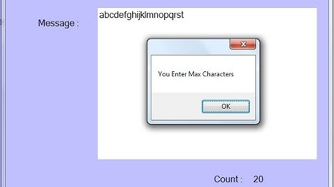 How to Count Characters Length in a Textbox  Using C#.Net Code, Max Char in TextBox C#