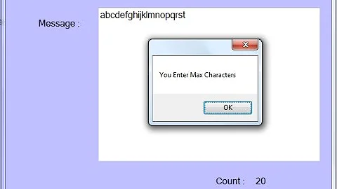 How to Count Characters Length in a Textbox  Using C#.Net Code, Max Char in TextBox C#