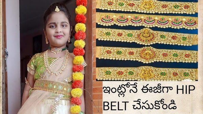 DIY Cloth Waist belt Making, Aari work, Simple design