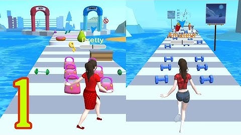 Girl Runner 3d - Gameplay Walkthrough Part 1! Level 1-4 ( android iOS )