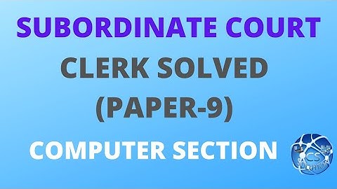 SUBORDINATE COURT CLERK COMPUTER SECTION ||#HPHIGHCOURT #HPSSCPAPER #JOAIT #HPPAPER #HPCLERK