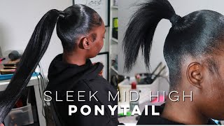 Sleek Mid high Extended Ponytail| Start to finish| Iamroxybennett