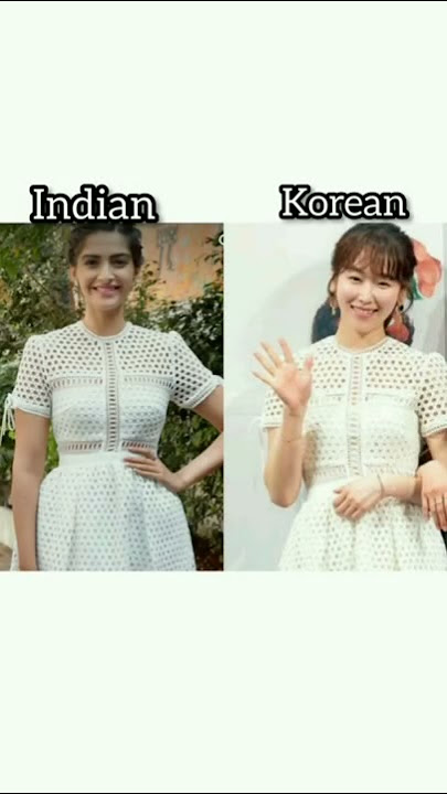 Indian vs Korean actress in same dress 👗 😍 #ytshort #shorts #indian #korean