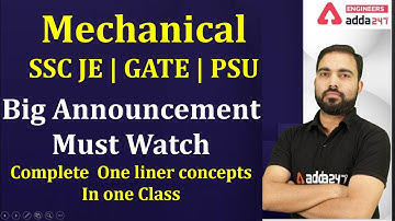 Special announcement for mechanical engineering | SSC JE mechanical class by Rk sir