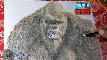 Drawing || Godzilla vs Kong || with color pencil  Let