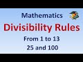 Divisibility Rules From 1 To 13 25 And 100 Math Divisibility Rules From 1 To 13 25 And 100 Math