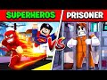 SUPERHEROS vs PRISONERS IN ROBLOX MAD CITY!