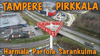 Tampere drone 4K / Pirkkala - Härmälä - Partola - Sarankulma