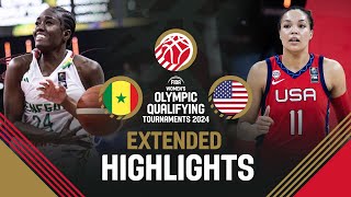 Senegal 🇸🇳 v USA 🇺🇸 | Extended Highlights | FIBA Women's OQT 2024