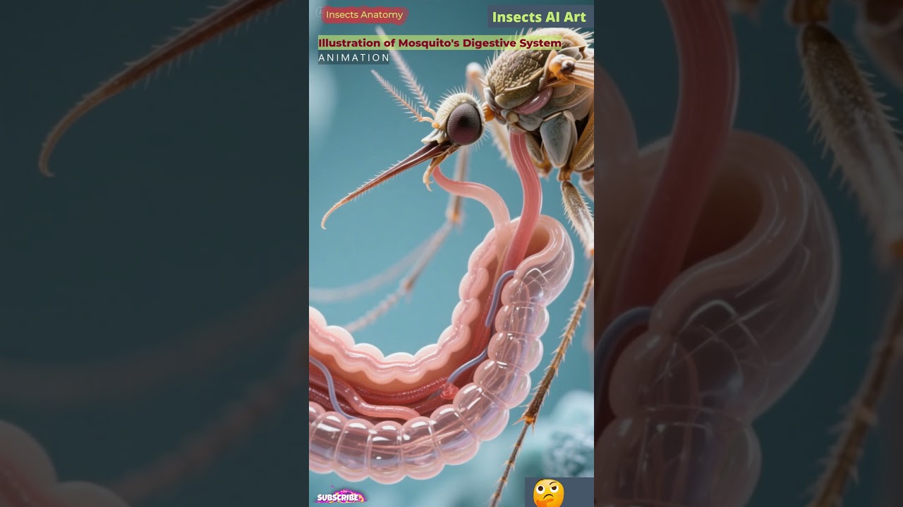 Illustration of Mosquito's Digestive System Animation | Insects AI Art | 01