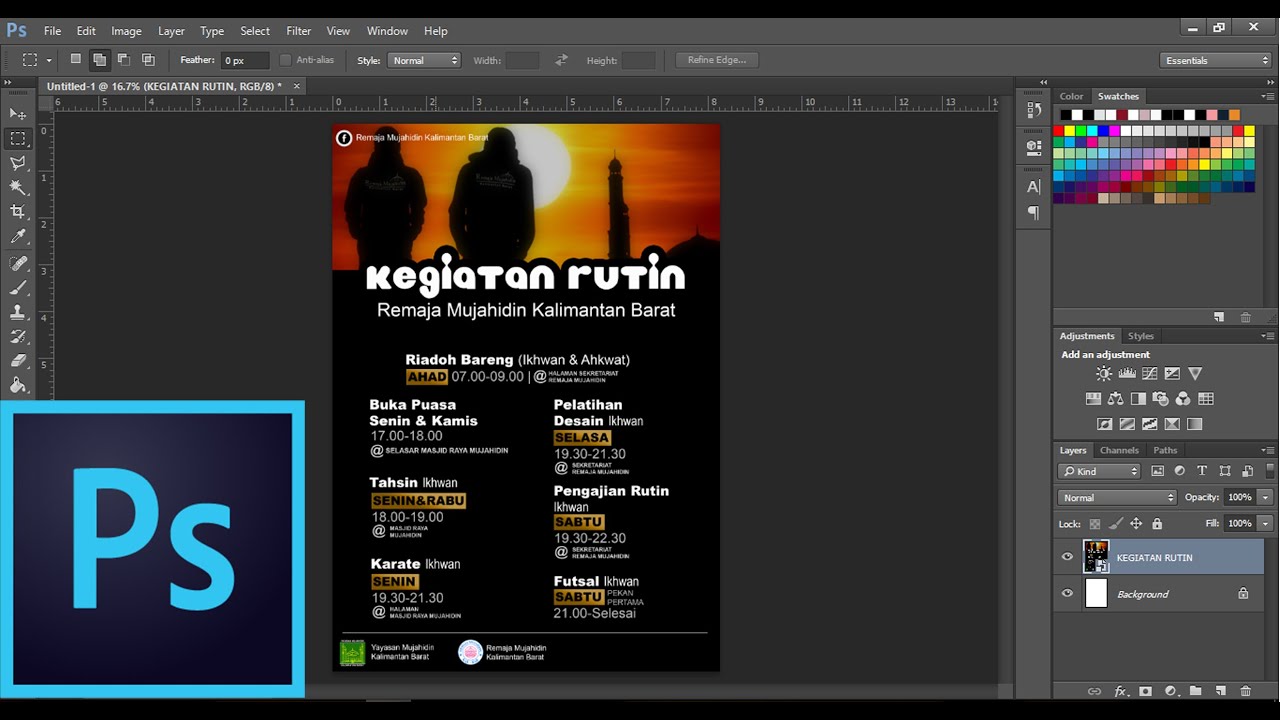 Membuat Pamflet Sederhana Adobe Photoshop Youtube