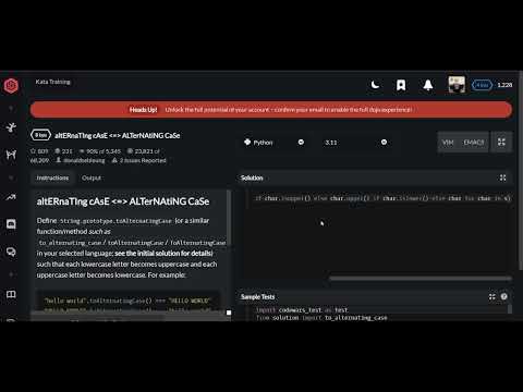 Codewars | altERnaTIng cAsE = ALTerNAtiNG CaSe | Python 8 kyu
