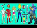 Paper Dolls Family Dress Up - Super Hero Costumes Marvel Avengerse Endgame - Barbie Story & Crafts