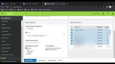 Missing and Flagged Assignment Reports in IC