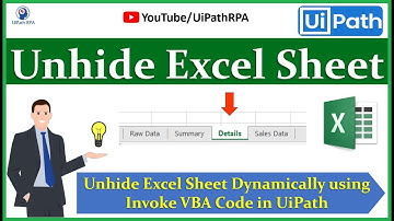 Unhide Excel Sheet UiPath | Unhide Sheet Dynamically using Invoke VBA Activity in UiPath