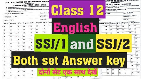 CBSE class 12th English answer key 2021|| SSJ/1 ||SSJ/2||both set 4 class 12 English answer key#cbse