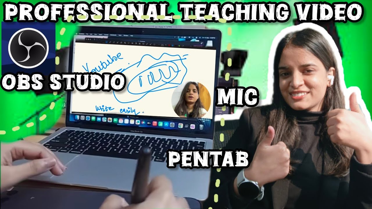 Professional teaching Video using pentab|| Online teaching setup || how ...