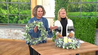 Wicker Park 24" Faux Lavender and Lamb's Ear Wreath on QVC screenshot 2