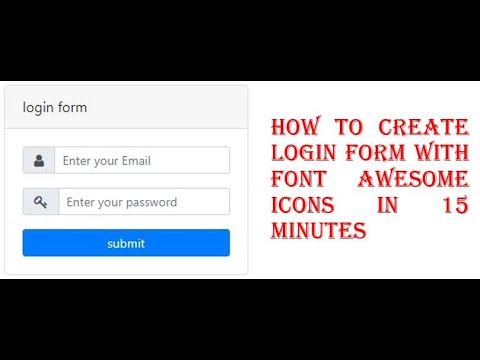 how to create login form with user and password icon