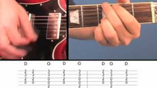 Open Chord Riff 2 (easy guitar lesson)