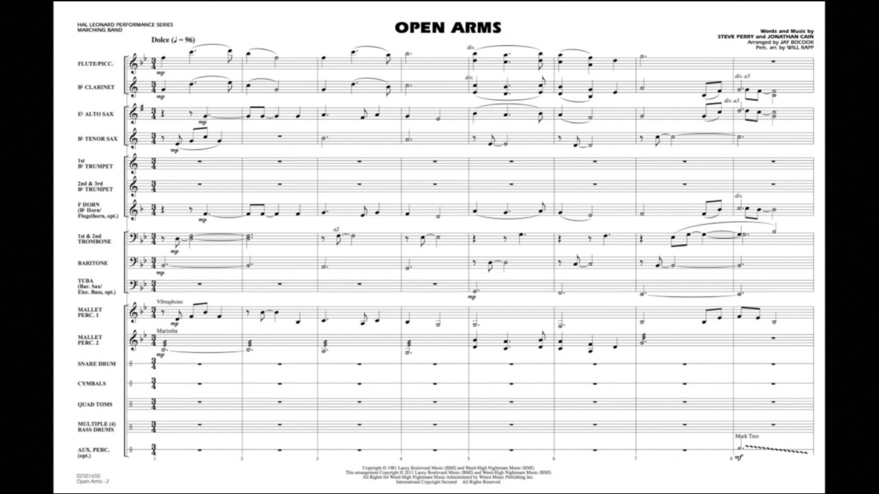Open Arms arranged by Jay Bocook