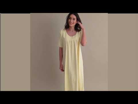 Mia Pima Cotton Nightdress style S5016 in Primrose